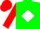 Silk - Forest green, white diamond, crimson sleeves, green blocks, crimson cap