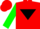 Silk - Red, black inverted triangle, green sleeves, red cap