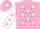 Silk - Pink, white stars, white sleeves, pink stars, pink cap, white star