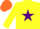Silk - Yellow body, purple star, yellow arms, orange cap