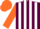 Silk - MAROON and WHITE STRIPES, orange sleeves and cap