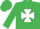 Silk - Emerald green, white maltese cross, emerald green cap