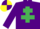 Silk - Purple, emerald green cross of Lorraine, purple & yellow quartered cap
