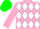 Silk - pink and white diamonds, green cap