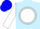 Silk - Light blue, white circle and 'ihr', white ball on sleeves, blue cap