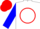 Silk - White, red circle, blue 'usa', blue sleeves, red cap