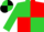 Silk - Lime green, black and red quartered block