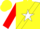 Silk - Yellow, blue and red diagonal thirds, white star sash, yellow and red opposing sleeves
