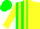 Silk - Green and yellow halves, yellow stripes on sleeves, green cap