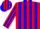 Silk - Red and blue stripes , red 'bay'