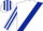 Silk - White, Dark Blue sash, White and Dark Blue striped sleeves and cap