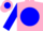 Silk - Pink, pink 'cry' on blue ball, pink bands on blue sleeves