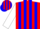 Silk - Red and blue stripes, white sleeves
