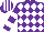 Silk - Purple & white diamonds, hooped sleeves, striped cap