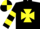 Silk - Black, yellow maltese cross, hooped sleeves, quartered cap