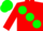 Silk - Red body, green large spots, red arms, green cap