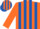 Silk - Shocking orange, royal blue stripes, shocking orange sleeves