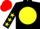 Silk - Black, yellow disc, black sleeves, yellow stars, red cap