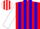 Silk - Red, crossed red, white, and blue flags, blue stripes on white sleeves