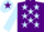 Silk - purple, light blue stars and sleeves, light blue cap, purple star