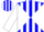 Silk - Blue and white diagonal quarters, blue and white stripes on slvs