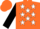 Silk - Orange, white stars, black sleeves, orange cap