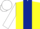 Silk - Yellow body, dark blue stripe, white arms, white cap