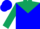 Silk - Blue, hunter green triangular yoke, hunter green sleeves