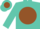 Silk - Turquoise, turquoise 'm'' in brown ball