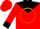 Silk - Red, black yoke, red & gold circle 'm' montoya team racing' black cuffs