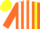 Silk - Orange, white stripes, blue and yellow halved cap