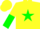 Silk - Yellow, green star, yellow and green halved sleeves