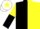 Silk - BLACK and YELLOW HALVED, sleeves reversed, white cap, yellow star