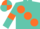 Silk - Turquoise, large orange spots, turquoise sleeves, orange armlets, quartered cap