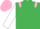 Silk - Emerald green, pink epaulets, white sleeves, pink cap, white peak