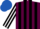 Silk - MAROON and BLACK STRIPES, black and white striped sleeves, royal blue cap