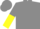 Silk - Grey, Yellow lightning bolt, halved sleeves, yellow star on grey cap