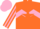 Silk - Orange, pink chevron hoop, striped sleeves, orange star on pink cap, silver peak