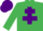 Silk - EMERALD GREEN, purple cross of lorraine and cap