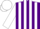 Silk - PURPLE and WHITE STRIPES, white sleeves and cap