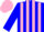 Silk - blue and pink stripes, pink cap