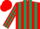 Silk - Red body, dark green striped, red arms, dark green striped, red cap