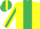 Silk - yellow, emerald green stripe