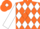 Silk - Orange, white diamonds, orange diamond stripe on white sleeves