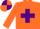Silk - Orange, purple cross, quartered cap