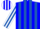 Silk - Blue, white, royal blue stripes