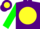 Silk - Purple, purple 'cg' on yellow ball, green sleeves