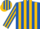 Silk - Royal blue, gold stripes