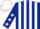 Silk - Dark blue and white stripes, dark blue sleeves, white stars, white cap