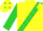 Silk - Yellow, lime green sash, yellow diamonds on lime green sleeves